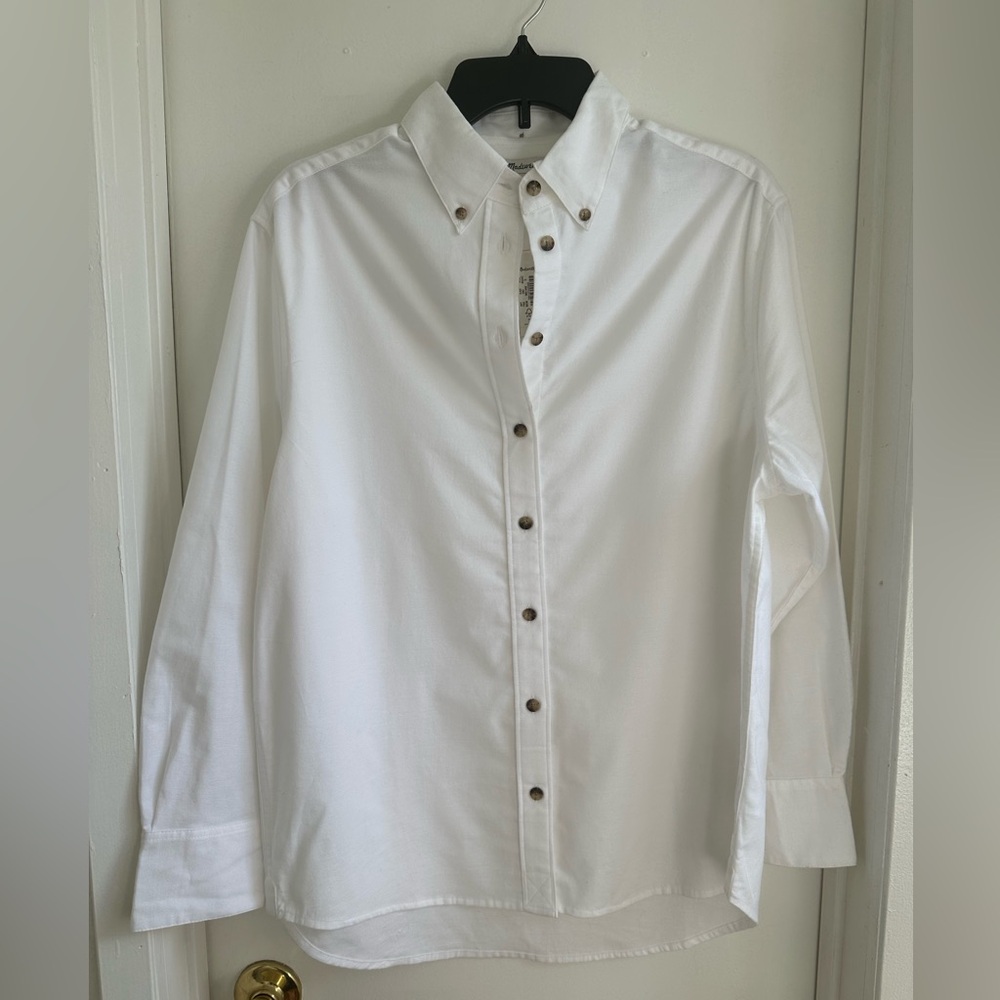 Woman's White Button-Up in Oxford